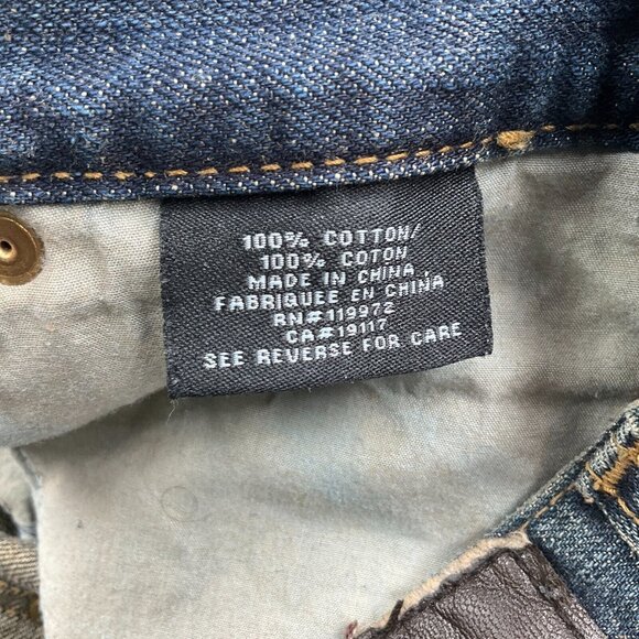 Parish Shorts Men 36W x 14L Blue Stonewash Button Fly Leather High Rise Denim - Picture 7 of 14